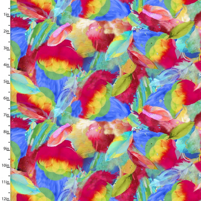Birds of a Feather Cotton Fabric - Sunnyside Fabrics UK - 3 wishes fabric,3 Wishes Fabrics,birdsparrots,Connie Haley,Connie Haley 3 wishes Fabrics,flamingoes,tropicolour birds - alt - sunnysidefabricsuk.com