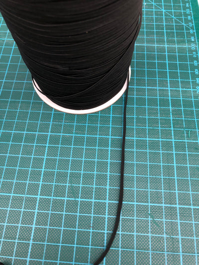 Black Elastic 3mm - Sunnyside Fabrics UK - - {{product.type}} - sunnysidefabricsuk.com
