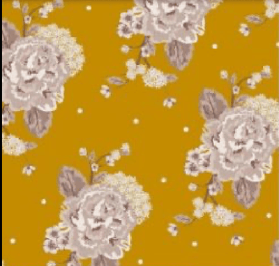 Blue Skies Mustard Floral, Stuart Hillard - Sunnyside Fabrics UK - blue skies, chickens, floral blue, organic cotton fabric, Stuart Hillard, The craft cotton company - {{product.type}} - sunnysidefabricsuk.com