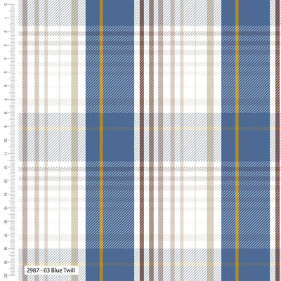 Blue Skies, Twill, Stuart Hillard - Sunnyside Fabrics UK - blue skies, chickens, floral blue, organic cotton fabric, Stuart Hillard, The craft cotton company - {{product.type}} - sunnysidefabricsuk.com