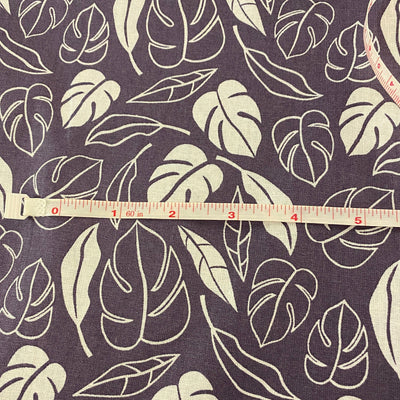 Botanical Elements, Mauve Leaves, Cotton Fabric - Sunnyside Fabrics UK - botanical, botanical elememts, large leaf design, large leaves, leaves, leavesleaf, mauve, navy - {{product.type}} - sunnysidefabricsuk.com