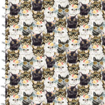 Cat Faces Cotton Fabric - Sunnyside Fabrics UK - 3 wishes fabric, cat, catitude, cats, cats in sunglasses, cotton fabrics, everyday is caturday, feline faces - {{product.type}} - sunnysidefabricsuk.com