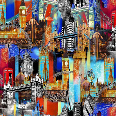 City of London, Cotton Fabric - Sunnyside Fabrics UK - London, London Parks, London Theme - {{product.type}} - sunnysidefabricsuk.com