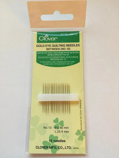 Clover Gold Eye Quilting Needles Between (No. 10) - Sunnyside Fabrics UK - Applique Needles, Clover, quilting needles - {{product.type}} - sunnysidefabricsuk.com