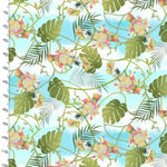 Cockatoos Print Cotton Fabric - Sunnyside Fabrics UK - 3 wishes fabric,3 Wishes Fabrics,birdsparrots,Connie Haley,Connie Haley 3 wishes Fabrics,flamingoes,tropicolour birds - alt - sunnysidefabricsuk.com