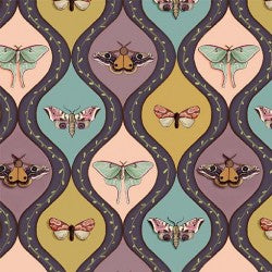 Belle and Boo,Nocturnal Garden, The Moth Nest, Cotton Fabric