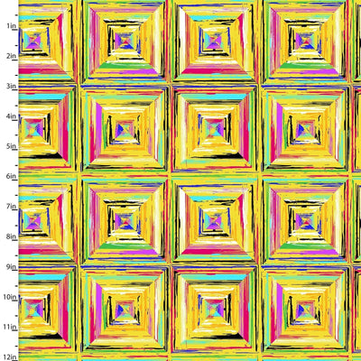 Dogs in the City, Bright Squares Yellow - Sunnyside Fabrics UK - - alt - sunnysidefabricsuk.com