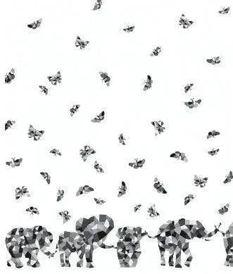 Elepant Border, Colourform - Sunnyside Fabrics UK - elephant, elephants - {{product.type}} - sunnysidefabricsuk.com