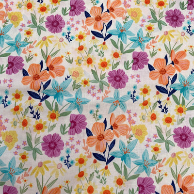 Fanciful Floral Cotton Fabric - Sunnyside Fabrics UK - - {{product.type}} - sunnysidefabricsuk.com