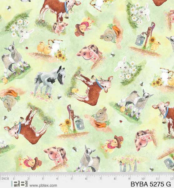 P and B Fabrics, Farm Animals, Barnyard Babies | Sunnyside Fabrics UK ...