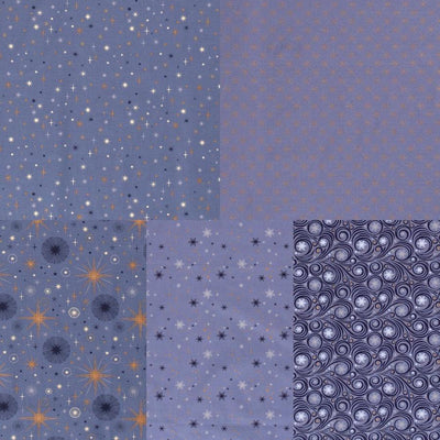 Festive Blues Indigo 16703-006 - Sunnyside Fabrics UK - Christmas, Christmas Cotton fabric, christmas fabric, gold, Gold metallic, gold Metallic Sparkle, metallic, Metallic thread, Stars - {{product.type}} - sunnysidefabricsuk.com