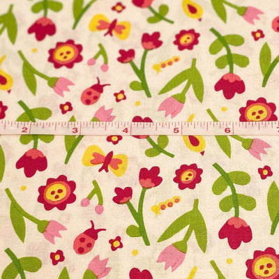 Floral Anna Bella Cotton Fabric - Sunnyside Fabrics UK - Anna Bella, blue flowers, daisies, floral, floral fabric - {{product.type}} - sunnysidefabricsuk.com