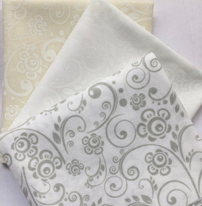 Flourish, Grey/White Tone on Tone Cotton Fabric - Sunnyside Fabrics UK - cotton, cream, Grey, low volume, quilt fabric, quilting fabric, tone on tone, White - {{product.type}} - sunnysidefabricsuk.com