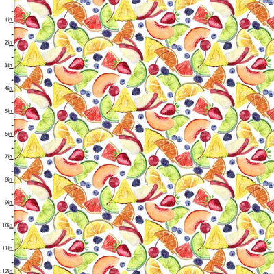 Fruit Salad Cotton Fabric - Sunnyside Fabrics UK - 3 wishes fabric,cocktails,cotton fabrics,gin and tonic,glitter,metallic,sparkle,wine - alt - sunnysidefabricsuk.com