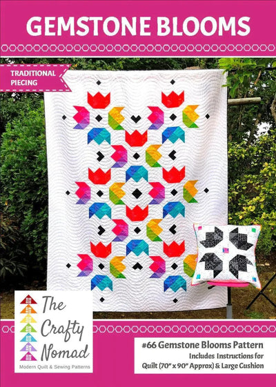 Gemstone Blooms Quilt Pattern by The Crafty Nomad - Sunnyside Fabrics UK - foundation piece pattern, quilt pattern, quilting, The Crafty Nomad - {{product.type}} - sunnysidefabricsuk.com