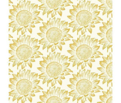 Gold Sunflowers, Simply Gold, Metallic - Sunnyside Fabrics UK - gold metallic, leaves, low volume, sunflowers - {{product.type}} - sunnysidefabricsuk.com