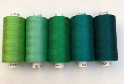 Green Moon Thread Pack - Sunnyside Fabrics UK - cotton thread, gold thread, moon thread, polyester thread, yellow thread - {{product.type}} - sunnysidefabricsuk.com