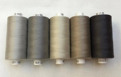 Grey Shades Moon Thread Pack - Sunnyside Fabrics UK - cotton thread, gold thread, moon thread, polyester thread, yellow thread - {{product.type}} - sunnysidefabricsuk.com
