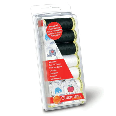 Gutermann Sew All Thread Cotton Black and White - Sunnyside Fabrics UK - - {{product.type}} - sunnysidefabricsuk.com
