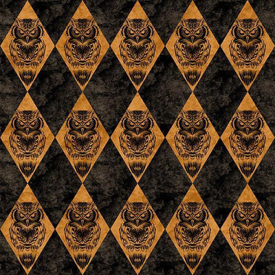 Halloween Cotton Fabric, Owls Argyle - Sunnyside Fabrics UK - haloween, pumpkin, skull, skulls - {{product.type}} - sunnysidefabricsuk.com