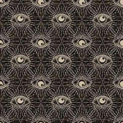 Halloween Eyes, Black Cotton Fabric - Sunnyside Fabrics UK - bats, batsorange, birds, crows, eyes, gothic, haloween, moons, owl, pumpkin, skull, skulls, spiders, witch - {{product.type}} - sunnysidefabricsuk.com
