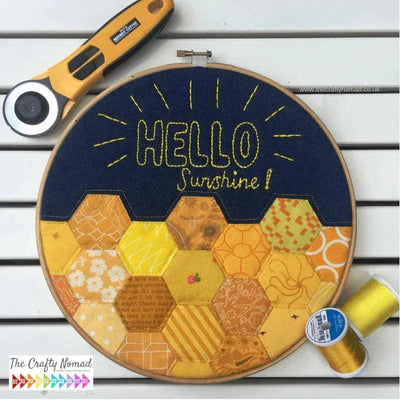 Hello Sunshine EPP Pattern by The Crafty Nomad - Sunnyside Fabrics UK - foundation piece pattern, quilt pattern, quilting, The Crafty Nomad - {{product.type}} - sunnysidefabricsuk.com