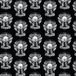 Helmets Badge, Mandalorian, Cotton Fabric - Sunnyside Fabrics UK - baby yoda, Craft Cotton Co, disney, helemt badges, mandalorian, Marvel Comics, Star Wars, star wars fabric - {{product.type}} - sunnysidefabricsuk.com