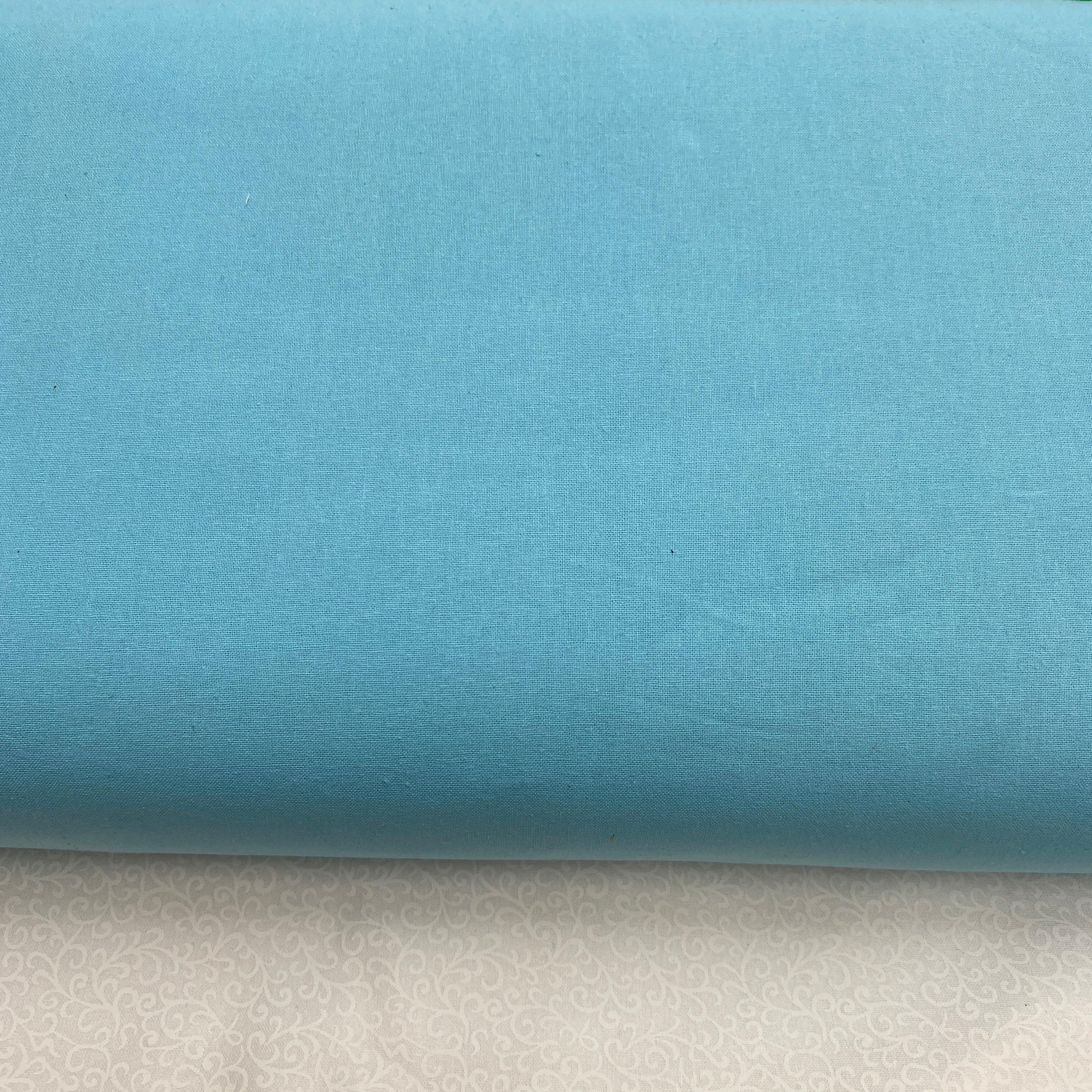 Homespun Crystal Blue Plain Cotton Fabric | Sunnyside Fabrics UK ...