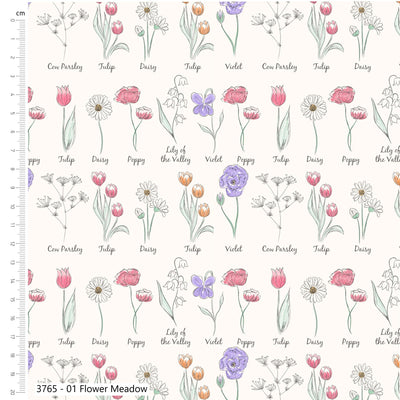 Craft Cotton Wild Flowers, Flower Meadow, Cotton Fabric