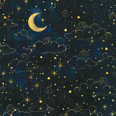 Robert Kaufman Stardust Midnight Cotton Fabric | Quilting Collection