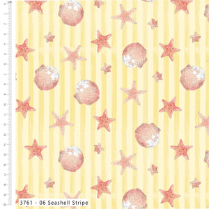 Craft Cotton Sundaes By the Sea, Shell Stripe Cotton Fabric