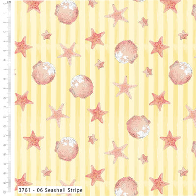 Craft Cotton Sundaes By the Sea, Shell Stripe Cotton Fabric