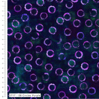 Sew Pretty Sew Mindful – Layers of Time: Circles Purple | Organic Cotton Quilting Fabric