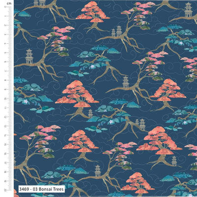 Sew Pretty, Sew Mindful, Meditations on Japan, Bonsai Trees, Cotton Fabric