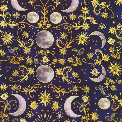 Robert Kaufman Stardust Midnight Cotton Fabric | Quilting Collection