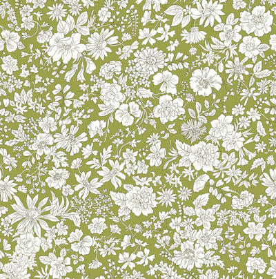 Liberty Emily Belle Caterpillar Green Quilting Cotton Fabric