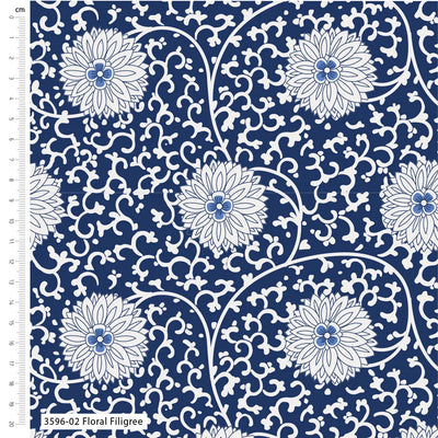 V and A, Crafts of Tranquility, Floral Filigree, Organic Cotton Fabric