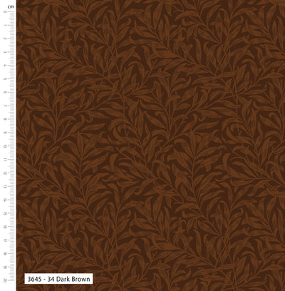 William Morris, Willow Bough Dark Brown Cotton Fabric