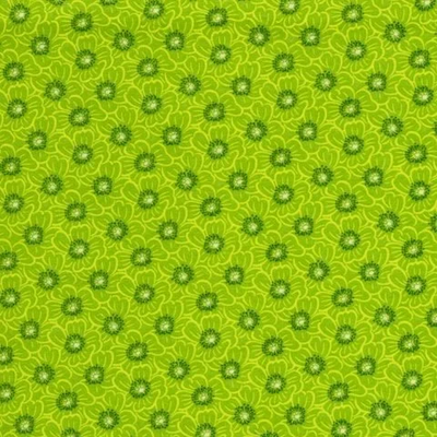 Fin Fabrics, Green Floral Cotton Blender Fabric