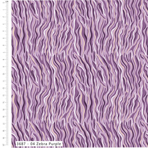 Craft Cotton Company, Zebra Print, Amethyst Jungle Cotton Fabric