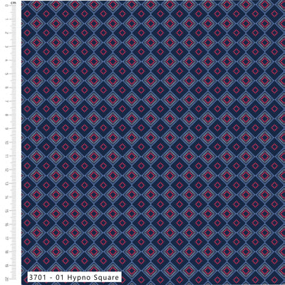 Craft Cotton Company, Hypno Square , Steel Break Cotton Fabric
