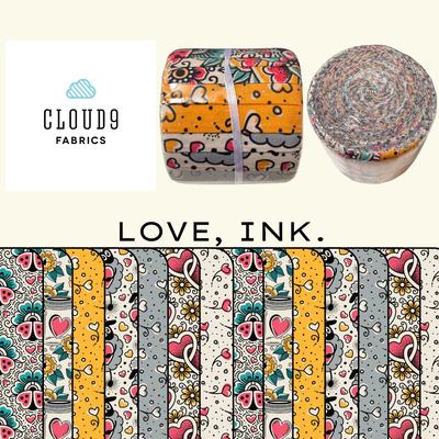 Stitching Strips Love Ink | Cloud 9 Fabrics