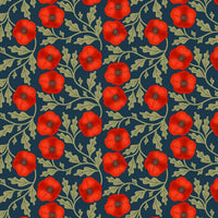 Silent Solace Twisted Poppies Quilting Cotton Fabric | The Craft Cotton Co