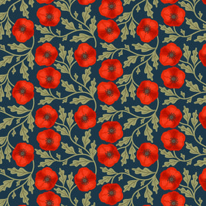 Silent Solace Twisted Poppies Quilting Cotton Fabric | The Craft Cotton Co