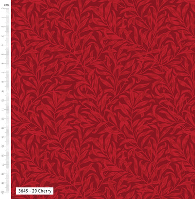 William Morris, Willow Bough Cherry Red Cotton Fabric