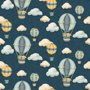 Henry Glass, Travelling Teddies Hot Air Balloons, Quilting Cotton Fabric 2422-77