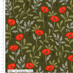Silent Solace Evergreen Field Quilting Cotton Fabric | The Craft Cotton Co