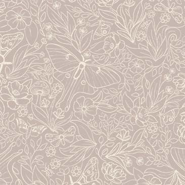 Belle and Boo,Nocturnal Garden, Floral Flight, Cotton Fabric