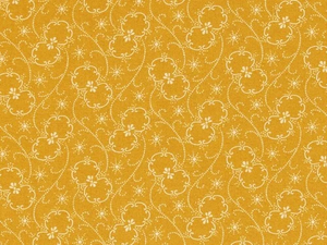 Fin Fabrics, Scroll Copper Ivory Cotton Blender Fabric