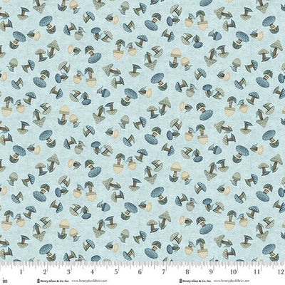 Henry Glass, Norwegian Forest Blue Floral Cotton Fabric 3547-17